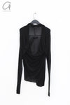 marc le bihan pleated lapel T-shirt 2862 black